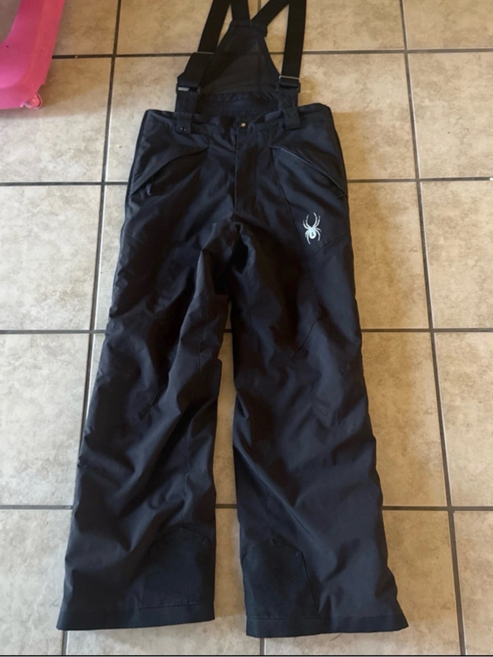 Spyder Men's Black Ski Pants with Integrated Suspenders